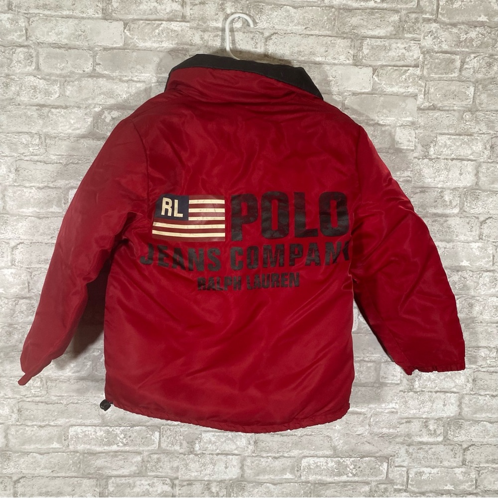 Vintage Polo Ralph Lauren reversible puffer Jacket down feathers sz small flag‎